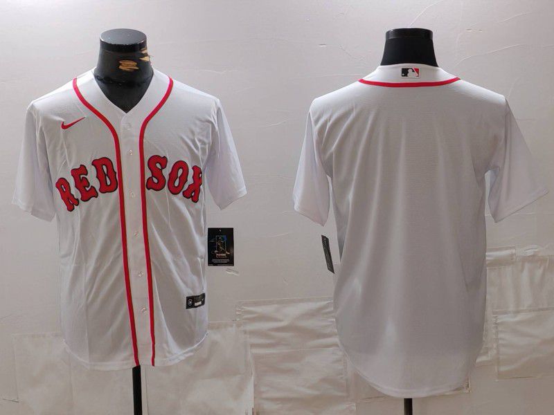 Men Boston Red Sox Blank White Game 2024 Nike MLB Jersey style 1